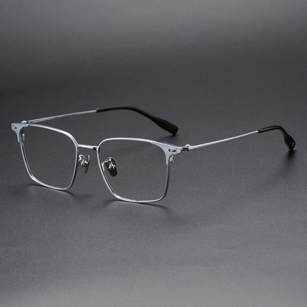 Square Titanium Glasses LE1228_Silver