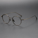 Round Titanium Glasses LE1217_Bronze