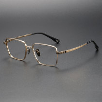 Rectangle Titanium Glasses LE1218_Gold