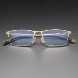 Half Rim Titanium Glasses LE1161_Gold