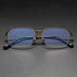 Half Rim Titanium Glasses LE1222_Bronze