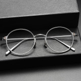 Round Titanium Glasses LE1217_Silver