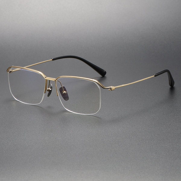Half Rim Titanium Glasses LE1222_Gold