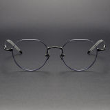 Geometric Titanium Glasses LE1225_Blue & Gunmetal