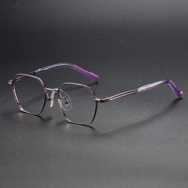 Geometric Titanium Glasses LE1231_Purple