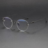 Rimless Titanium Glasses LE1233_Gunmetal