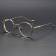 Round Titanium Glasses LE1162_Black & Gold