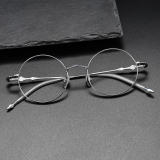 Round Titanium Glasses LE1242_Silver