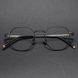 Geometric Titanium Glasses LE1216_Black & Gunmetal