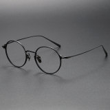 Round Titanium Glasses LE1217_Black