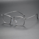Rectangle Titanium Glasses LE1223_Clear Gray & Silver
