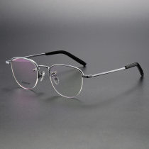 Half Rim Titanium Glasses LE1229_Silver Half Rim Titanium Glasses LE1229_Silver