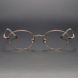 Oval Titanium Glasses LE1215_Rose Gold