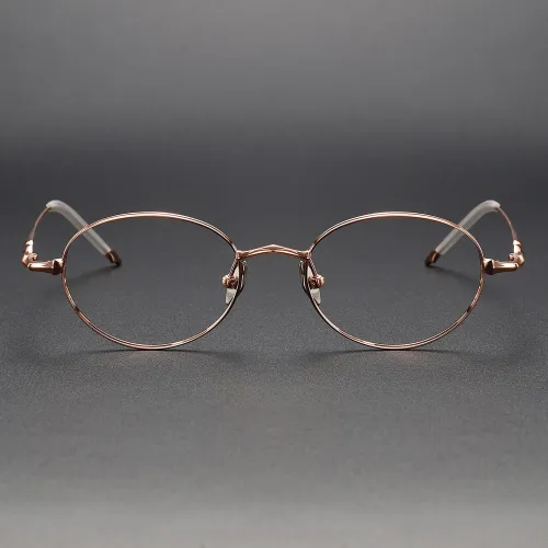 Oval Titanium Glasses LE1215_Rose Gold