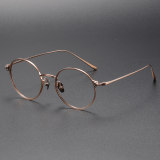 Round Titanium Glasses LE1217_Rose Gold