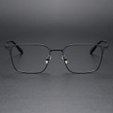 Square Titanium Glasses LE1228_Black