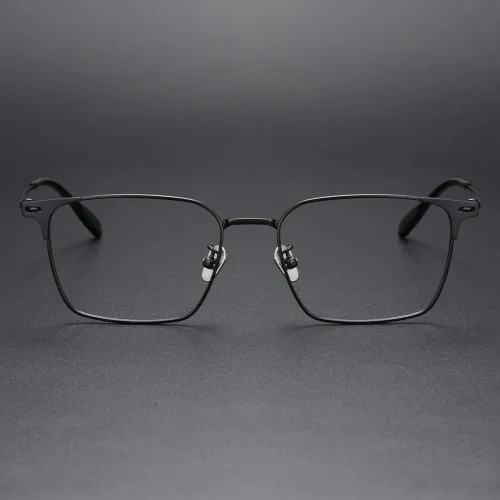 Square Titanium Glasses LE1228_Black