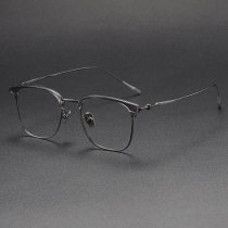 Browline Titanium Glasses LE1232_Clear Gray & Gunmetal Browline Titanium Glasses LE1232_Clear Gray & Gunmetal
