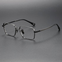 Rectangle Titanium Glasses LE1218_Gunmetal