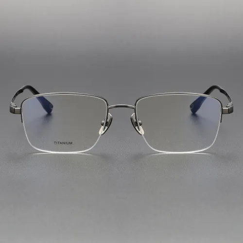 Half Rim Titanium Glasses LE1165_Gunmetal