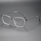 Rectangle Titanium Glasses LE1223_Clear & Gunmetal