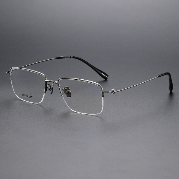 Half Rim Titanium Glasses LE1234_Gunmetal