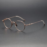 Geometric Titanium Glasses LE1225_Rose Gold