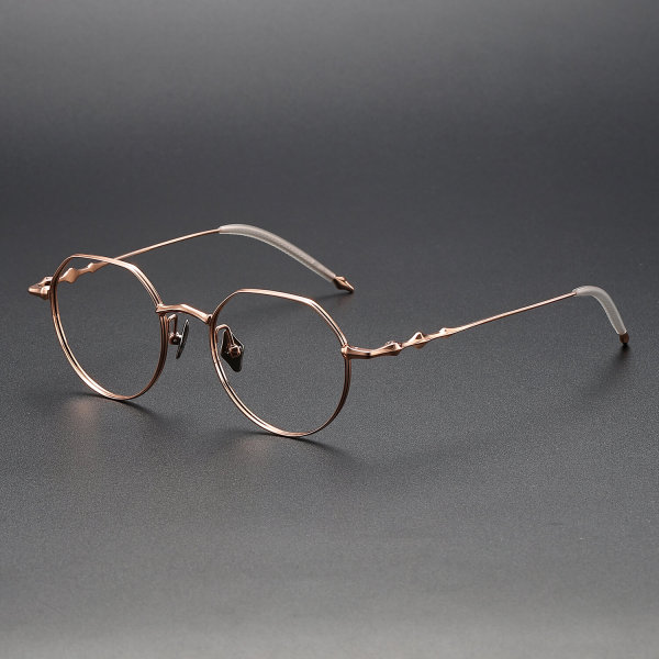 Geometric Titanium Glasses LE1225_Rose Gold