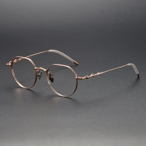 Geometric Titanium Glasses LE1225_Rose Gold Geometric Titanium Glasses LE1225_Rose Gold