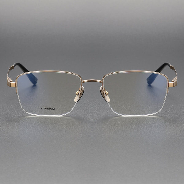 Half Rim Titanium Glasses LE1165_Gold