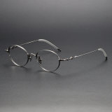 Oval Titanium Glasses LE1215_Gunmetal