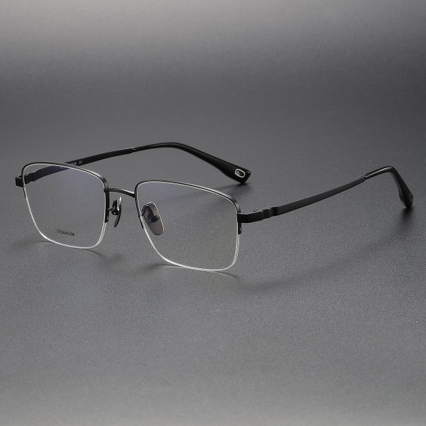 Half Rim Titanium Glasses LE1165_Black