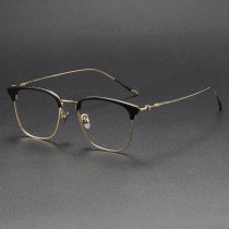 Browline Titanium Glasses LE1232_Black & Gold