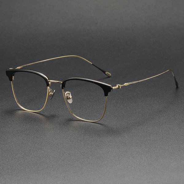 Browline Titanium Glasses LE1232_Black & Gold