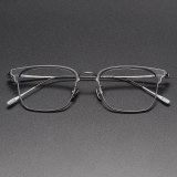 Browline Titanium Glasses LE1219_Clear Gray & Gunmetal