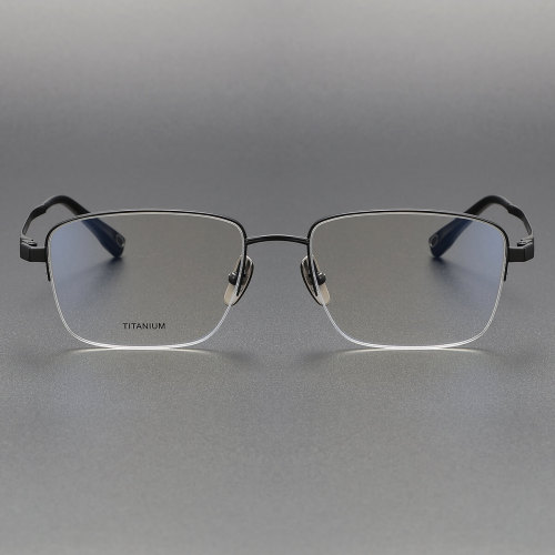 Half Rim Titanium Glasses LE1165_Black