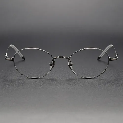 Oval Titanium Glasses LE1215_Gunmetal