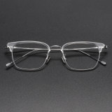 Browline Titanium Glasses LE1219_Clear & Silver