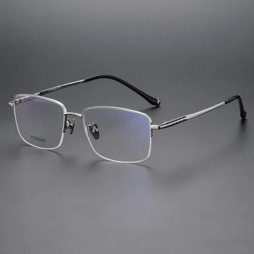 Half Rim Titanium Glasses LE1227_Silver