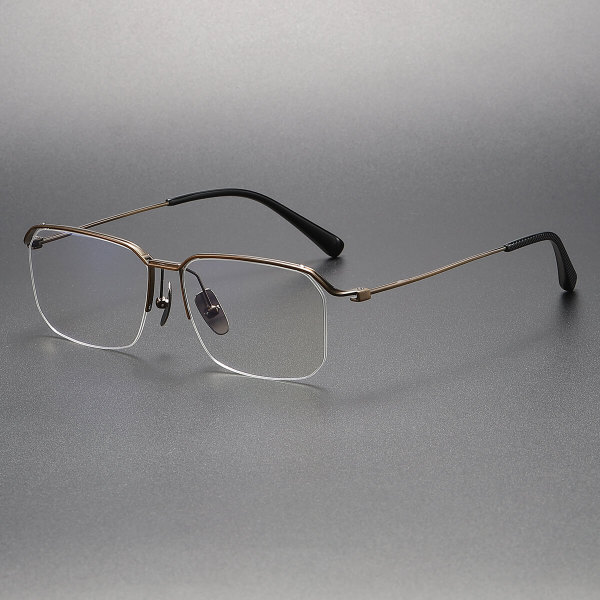 Half Rim Titanium Glasses LE1222_Bronze