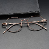 Geometric Titanium Glasses LE1225_Rose Gold