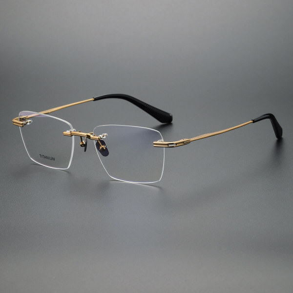 Rimless Titanium Glasses LE1220_Gold