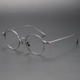 Round Titanium Glasses LE1217_Silver