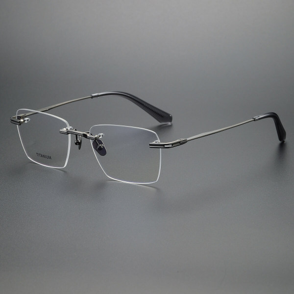 Rimless Titanium Glasses LE1220_Gunmetal