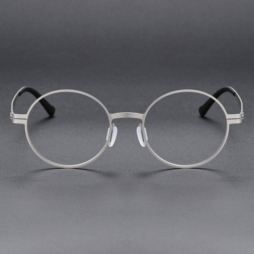 Round Titanium Glasses LE1238_Silver