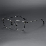 Square Titanium Glasses LE1228_Gunmetal