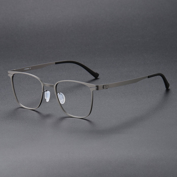 Square Titanium Glasses LE1237_Gunmetal