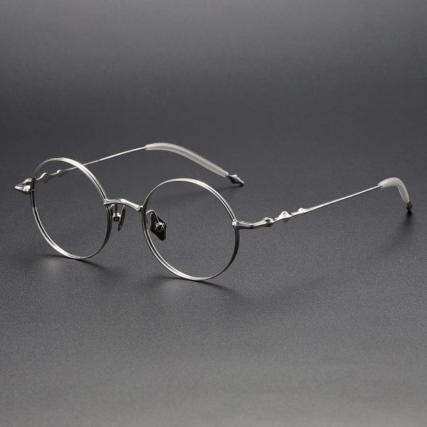 Round Titanium Glasses LE1242_Silver