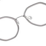 Geometric Titanium & Acetate Glasses LE1197_Clear Gray & Silver