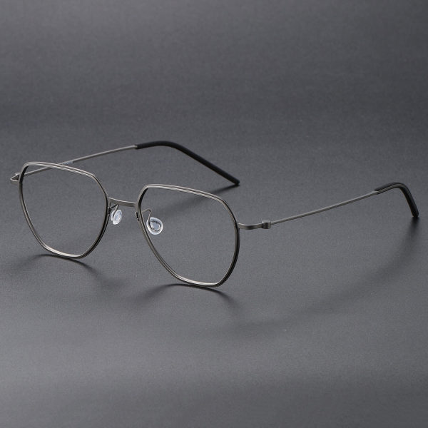 Geometric Titanium Glasses LE1194_Gunmetal